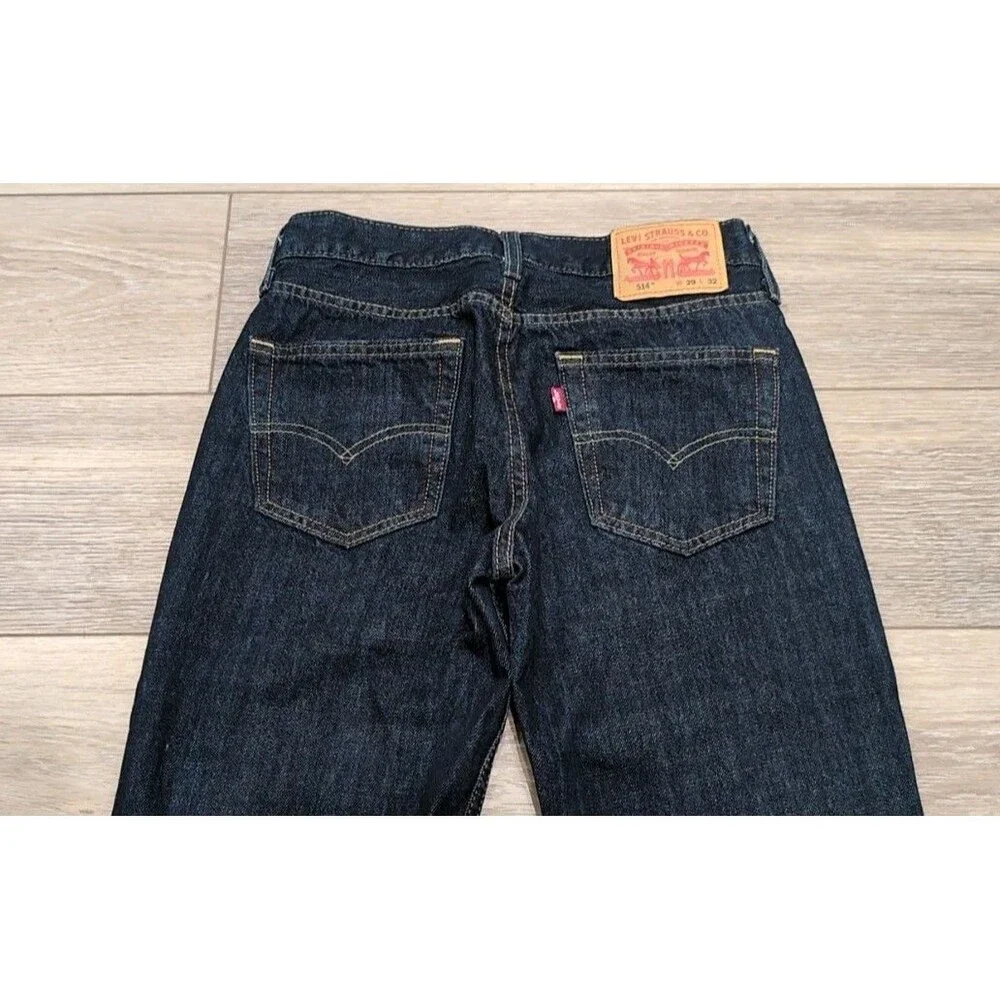 LEVI'S 514 JEANS MEN'S SIZE 29X32 Regular Fit 5 Pocket Blue Dark Wash EUC